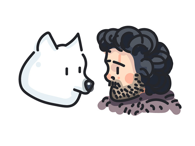 Jon Snow and Ghost (...