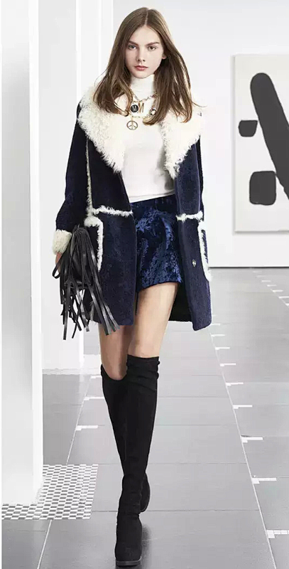 COCOON可可尼女装2015冬季新款皮...