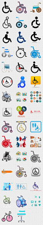 残疾人医疗器材轮椅图标海报背景PNG素材