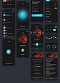 UI Kits : Aura-music service UI Kit, is a full-fledged application for listening to music, tracking concerts and buying tickets for events, bonus Aura can Swami communicate to study you and offer the best tracks. UI Kit consists of 45 screens in a dark an