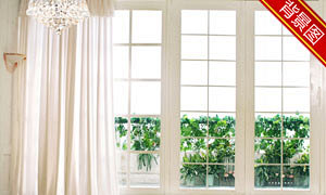 落地窗与室外植物影楼摄影背景图片