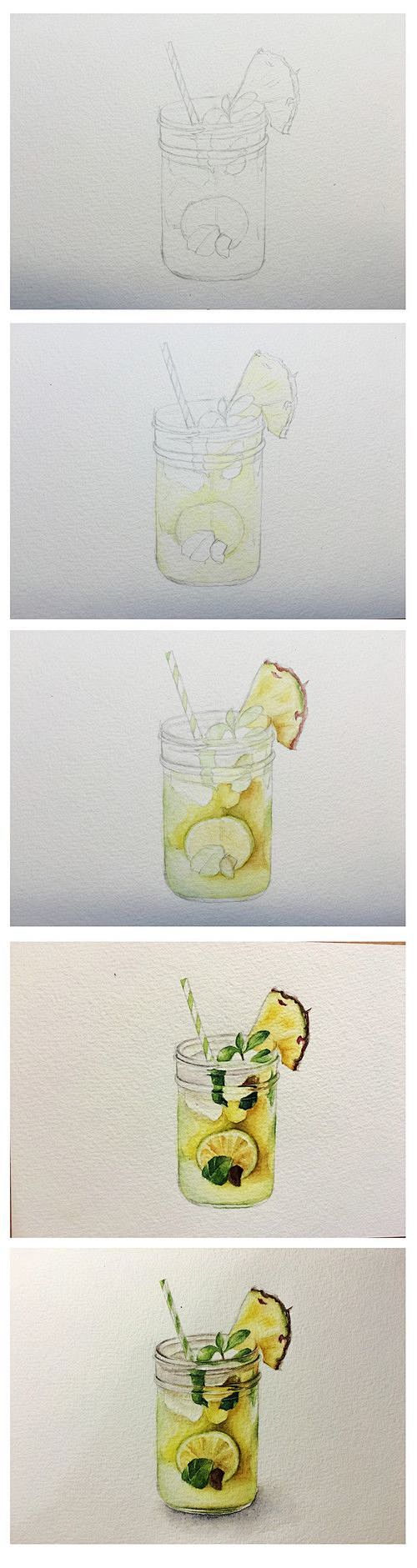 【菠萝柠檬特饮】【画手：一瞬的辉】食物 ...