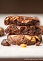 Salted Triple Chocolate Peanut Butter Swirled Brownie Cookies