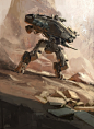 mech in desert , Jon Kuo : demo sketch did for Brainstorm School