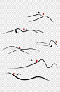 中式水墨写意山纹飞鸟素材-众图网
