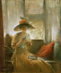 19世纪末肖像画家John White Alexander。他的作品以装饰性的肖像画和壁画闻名。壁画包括《书的演变》收藏于美国国会图书馆，及《至高无上的劳动》收藏于匹兹堡卡内基学院。出身美国的他在20岁时求学于欧洲，先后在慕尼黑，威尼斯，佛罗伦萨，荷兰和巴黎学习。他的老师包括弗兰克·杜韦内克和惠斯勒。 ​​​​