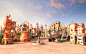 HAPPY CITY : 3d image of a HAPPY city for mc donald's happy meal  tbwa parisdigital illustration, full cg image made of 3d