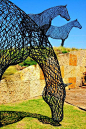 Steel Horses sculpture by Peter Busby;  at Austin Ranch, Plano, Texas - photo by Bill Chance: 