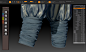 Ribbon for  knee, Sébastien Levieux : Bandage test with Marvellous designer and Zbrush.