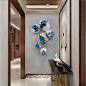 立体仿真花艺植物墙上装饰品美式创意家居客厅墙面假花壁饰壁挂件-淘宝网