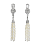 Cartier Agrafe earrings in 18ct white gold with freshwater pearls and pavéd with diamonds.