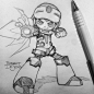 #fanart of #Beck from #mightyno9 #sketch #doodle #pencildrawing #pencilsketch #videogame #megaman
