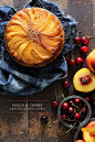 Peach & Cherry Upside-Down Cake