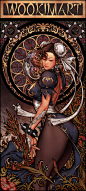 Art Nouveau Chun-Li, Woo Kim : Real time workflow. 
Language - Korean 
Contact: wookimart@naver.com
Blog: http://blog.naver.com/wookimart