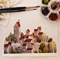 - Ira Sluyterman van Langeweyde (@iraville) on Instagram: “Tiny castle i painted on some watercolorpaper @fabizobel sent me for testing (we swap diffrent…”