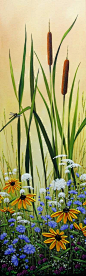 Cattails and Lace - painting by Jordan Hicks at Crescent Hill Gallery