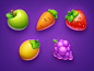 Healthy Food carrot strawberry melon apple grape vegetables healthy asset art health game icon game slot fruits food illustration icons icon symbols symbol