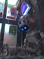 Fall into Disuse, Cem Tezcan : I've created this scene for a hobby project. A robot's depression caused by a discontinued maintenance service by decision of a company. He's now in a realization period that he has a limited time to live. ...like us. <br
