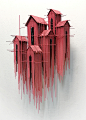 New Architectural Sculptures by David Moreno Appear As Three Dimensional Drawings : Spanish sculptor David Moreno (previously) continues to blur the lines between two and three dimensions with his architectural artworks. Created using hundreds of steel ro