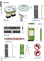 小区总平面图　警示牌　停车场卸货区标识　多项指示牌logo设计@北坤人素材