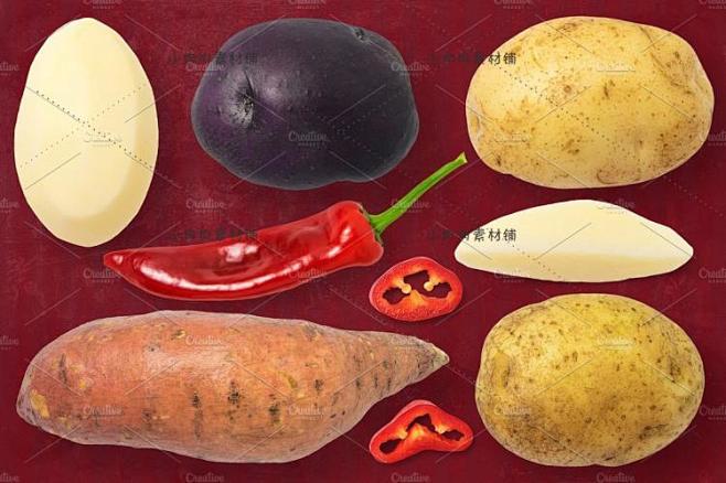 蔬菜水果土豆茄子食材美食餐饮海报宣传单广...