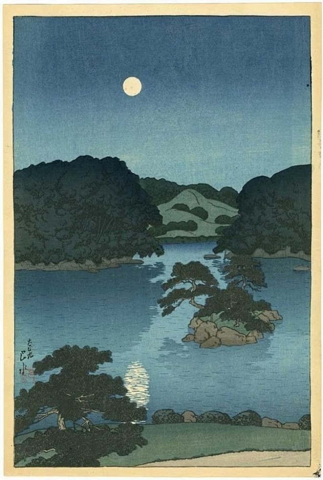 月夜 | 川濑巴水 Hasui Kawa...