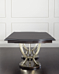Bernhardt Lambert Double-Pedestal Table & Elizabeth Dining Chairs