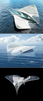 Futuristic Floating City Looks Like a Manta Ray, is Completely Self-Sufficient and Can House 7,000 People