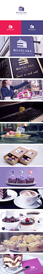MUSICAKE品牌设计/咖啡馆标志/钢琴键标志/音乐标志