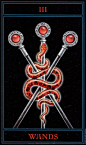 哥特塔罗 - The Gothic Tarot - 权杖三 - Three Of Wands