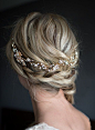 Boho Gold Hair Crown Halo Hair Wrap Gold Hair by LottieDaDesigns: 