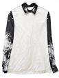 VEGA ZAISHI WANG 2013SS 春夏新品 拼接袖白衬衫 原创 设计 新款
