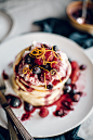 Orange Blossom Hotcakes + Vanilla Honey Cream + Berry Compote