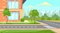 School building near road illustration Free Vector | Premium Vector #Freepik #vector #background #banner #tree #school