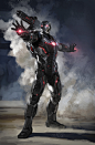 Avengers: Infinity War - War Machine Mk IV concept sketch, Phil Saunders : This was the initial concept that got selected for War Machine Mk IV. Originally, Rhodey would have sported two different suits in the movie, and I took this design and the Mk V su