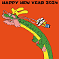 Photo by 本秀康 on December 31, 2023. May be pop art of text that says 'HAPPY NEW YEAR 2024'.
