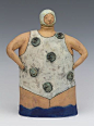 clay ceramic sculpture swimmer by sara swink: 