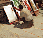 Artist at Work, oil on canvas, 13 x 15 inches, Kim English