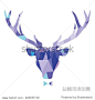 deer silhouette - vector illustration