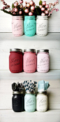 DIY: painted mason jars offer storage, display and serving possibilities....