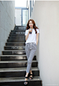 [루이스엔젤] 내추럴 슬라브 워싱 버튼티 : Romantic & Trendy Looks, Styleonme