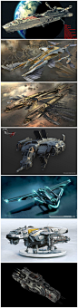 科幻载具飞行器 机械场景气氛 设计参考 CG 游戏原画 设定 素材包 游戏美术素材 3D角色场景参考