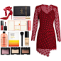 A fashion look from February 2017 featuring red cocktail dress, lace up shoes and leather shoulder bag. Browse and shop related looks.