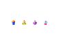Tiny Colorful Icon 垃圾箱 火箭 花