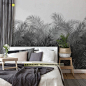 灰色壁纸森系现代简约民宿客厅卧室背景墙北欧ins灰色系植物墙纸-淘宝网