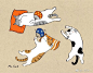 台湾插画师猫小姐的浮世绘风格猫咪插画 ​​​​