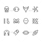 设置行人体器官的图标——抽象的图标Set Line Icons of Human Organs - Abstract Icons解剖学、膀胱、血液,身体循环,设计师,dna,眼球,脸,手指,头,人类,图标,说明,内部,线,嘴唇,男,医学、医学、口、肌肉、神经、器官,轮廓,骨盆,集,头骨,象征,躯干 anatomy, bladder, blood, body, circulatory, designer, dna, eyeball, face, finger, head, human, icon, illu