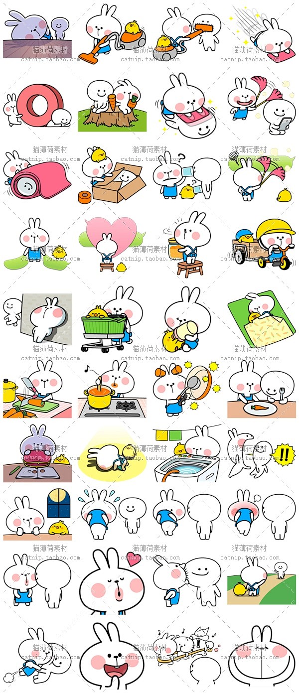 p14|卡通可爱萌兔子头像日记手账QQ微...