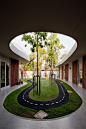 Amazing Fresh School Architecture Feels Peaceful with Small Garden: Indoor Garden Design In Luxurious International Kindergarten Plan