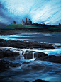 [凌晨5点时分的邓斯坦伯城堡遗迹] 国家摄影师Graham Brown在英国拍摄的作品《凌晨5点时分的邓斯坦伯城堡遗迹（Ruins of Dunstanburgh castle at 5am）》，不论是技术还是美学方面，这张照片都拍摄的无与伦比。昏暗的环境、阴沉的天空和城堡的废墟，构成了非常棒的氛围，细节拍摄的很好。